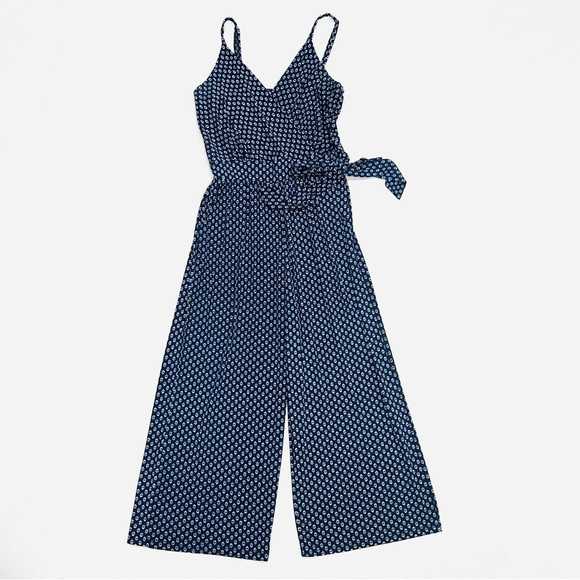 Stitch Fix Kaileigh Rica Knit Crop Navy Pattern Jumpsuit - Picture 2 of 8